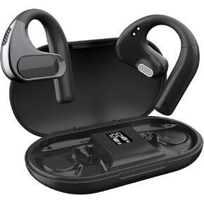 Out of Ear Open Ear Headphones Air Bone Conduction Earbuds Wireless OWS Hanging Earphones 5.4 Bluetooth Waterproof Outer Ear Buds Bone Conducting Headphones Open Ultra Long Playtime Over Ear Earbuds