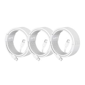 USB C to USB C Cable[6FT, 3-Pack],[MFi Certified] Type C to Type C Fast Charging Cable Compatible with iPhone 15/15 Pro/15 Pro Max,Samsung Galaxy S22/21, Note20 Ultra10,MacBook Air/Pro13''and More