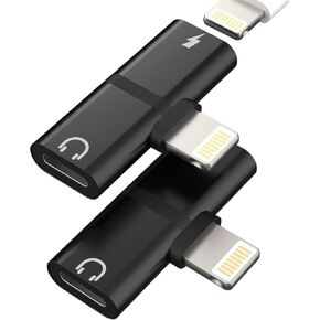 Dual Lightning Headphone Adapter, 4 in 1, Apple MFi Certified