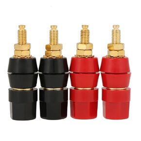 4 Pcs Banana Socket Test Probe Audio Speaker Terminal Binding Post Banana Plug Jack Socket Adapter Connector for 4mm Banana Plugs Black and Red