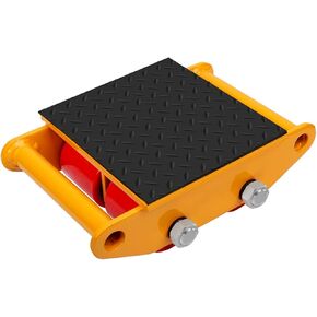 Machinery Moving Skate Heavy Duty Machinery Skates Cargo Mover 6T Machine Skates with 360° Rotation Cap 4 PU Rollers for Heavy Duty Industrial Moving Equipment(Yellow)