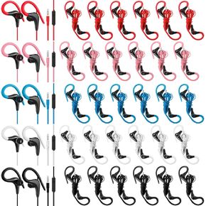 30 قطعة من سماعات الأذن السلكية الرياضية للجري من كونوهان، 30 قطعة، سماعات أذن سلكية بمقبس 3.5 ملم مع ميكروفون مقاوم للتعرق، ملفوف حول سماعات الرأس مع خطاف فوق الأذن، 5 ألوان in Kuwait
