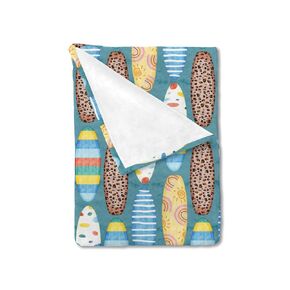 Boho Surfboard Baby Blankets for Boys Girls Beach Surfing Soft Flannel Swaddle Blankets Colorful Surfboard Receiving Blanket Newborn Nursery Toddler Bed Blanket Crib Cover Playmat Blue 30x40