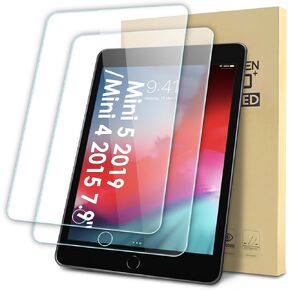 2-Pack Screen Protector Compatible with iPad Mini 5/4 (2019/2015 Model, 5th/ 4th Generation), Tempered Glass Clear Film, Anti-Scratch, 9H Hardness, Easy Installation