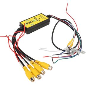 Car Video Switcher Backup Camera, Car Backup Camera Splitter Switch 4 Input 1 Output Intelligent Car Video Switcher Converter with Remote Control