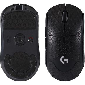 2 in 1 Sweat-Resistant Mouse Grip Tape + Mouse Skates for Logitech G Pro X Superlight Mouse Skin Pre-Cut Anti-Slip Sticker and Durable Slider Smooth Mouse Feet Fast Move Black Gliders