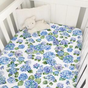 Watercolor Yellow Sunflowers Baby Crib Sheet 52''x28'' Boho Sunflowers Leaves Stretchy Fitted Crib Mattress Covers for Boy Girl Summer Wild Floral Soft Baby Sheets for Standard Crib Toddler Mattress