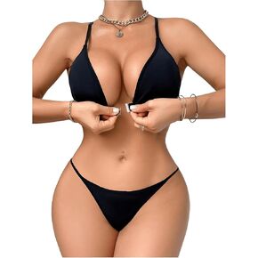 SOLY HUX Lingerie for Women Leopard Print Bra and Panty Front Closure Lingerie Set