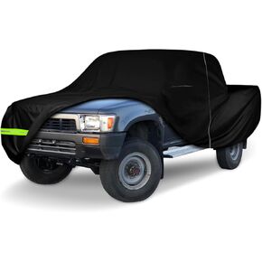 Waterproof Car Cover Compatible with 1980-1995 Toyota Pickup Regular Cab Long Bed, 300D All Weather Classic Car Covers with Inner Cotton&Zipper Door for Snow Rain Protection