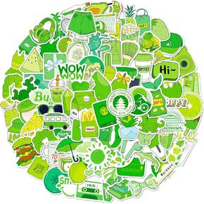 مجموعة 100 قطعة من الملصقات الخضراء للمراهقات والبنات والأولاد، ملصقات جمالية خضراء للفتيات، ملصقات خضراء لطيفة، ملصقات فينيل مقاومة للماء، ملصقات Vsco لأجهزة الكمبيوتر المحمول وزجاجات المياه وألواح التزلج وأمتعة الدراجات النارية in Kuwait