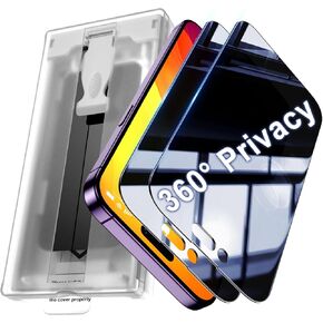 Uyiton for iPhone 14 Pro Max Privacy Screen-Protector - 4 Way Anti-Spy [Easy Fit] [Zero Bubble] Shatterproof Full Coverage 9H Private Tempered Glass 360 Privacy Screen iPhone 14 Pro Max [2 Pack]