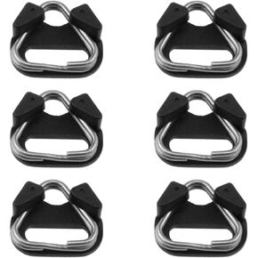 6 PCS Stainless Steel Camera with Triangle Open Ring Hook Earrings with Plastic Cap for Camera Shoulder Luggage Accessory Black