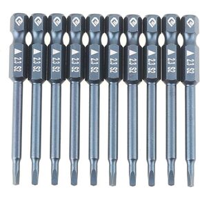 10pcs/set Magnetic Triangle Head Screwdriver Bits, 1/4inch Shank Alloy Steel Triangle Head Screwdriver Bits Set H6.3x65mmx2.3