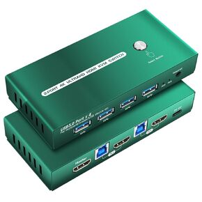 KVM Switch 1 Monitors 2 Computers HDMI EDID Emulator 4K 60Hz kvm Switch hdmi 2K 144Hz EDID Copy hdmi 2.0 kvm edid Clone 3440 * 1440 100hz 2 Port hdmi kvm Switch edid usb3.0 HAMGAACAN