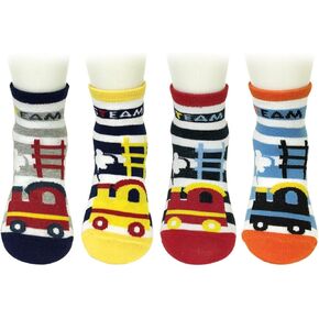 Bowbear Baby 4 Pair Choo Choo Train Non-Slip Socks