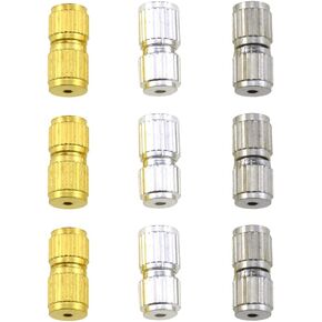 Barrel Screw Clasps 11.5mm Length Screw Type Connector Cord End Cap Fastener Copper Hole Big Enough Easy to Twist Apart Thread Smoothly for Bead Necklace Bracelet Steel 18pcs C Type