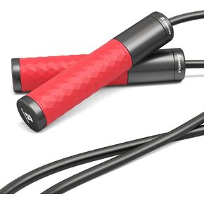 حبل القفز المرجح للياقة البدنية، حبل القفز للنساء والرجال، مقابض معدنية ثقيلة، محامل كروية، خالٍ من التشابك، سلك بولي كلوريد الفينيل بطول قابل للتعديل وحبل قطني، تدريب التحمل واللياقة البدنية in Kuwait