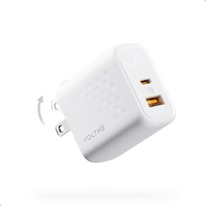 VOLTME USB C Charger, 35W USB Wall Charger Block, PPS Dual USB-C Port Compact Foldable Power Adapter for MacBook Air, iPhone 14/13/Mini/Pro/Pro Max, iPad Pro/Air, Galaxy and More