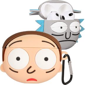 2 Pack Gkv for Airpods 3 Case for Airpod 3 (2021) Cover Unique Funny Fun Kawaii Cute 3D Cartoon Design Air Pods 3rd Generation Silicone Cases for Girls Teen Boys Kids Rike+Moti