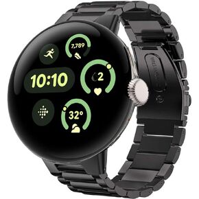 Compatible with Pixel Watch 3 45mm bands, Quick Release Stainless Steel Metal Replacement Straps Compatible with Pixel Watch 3 41mm, 45mm, 3XL / Pixel Watch 2, 1 Watch