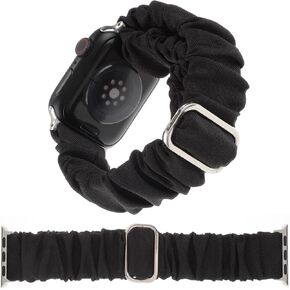 Adjustable Scrunchies Bands Compatible with Apple Watch Band 49mm 45mm 44mm 42mm 40mm 41mm 38mm,Stretchy Cloth Elastic Solo Loop Scrunchy Wristband Cute Strap for iWatch SE Series 9 8 7 6 5 4 3 Ultra in Kuwait