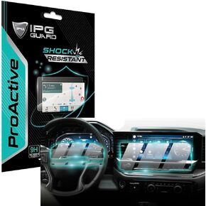 IPG ProActive for Chevy 2022-24 Silverado - GMC Sierra 2500HD / 3500HD 13.4 Inch Navigation + 12.3 Inch DashBoard (3 Pieces) Display 9H Hardness Screen Protector Smooth Glass Touch for Silverado