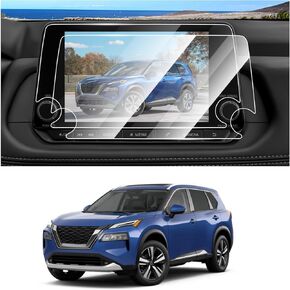 واقي شاشة FIILINES لـ 2021-2024 Nissan Rogue S SV (ليس لـ Rogue Platinum، وليس لـ Rogue Sport)، شاشة لمس 8 بوصة 9H واقي شاشة من الزجاج المقوى مضاد للوهج ومضاد للكسر، عبوة من قطعتين
