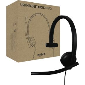 Logitech H570e USB Headset with Microphone for PC and Mac, USB-A Wired Headset with Mono Sound, Noise-Canceling Mics and Inline Controls, Certified for Microsoft Teams, Black