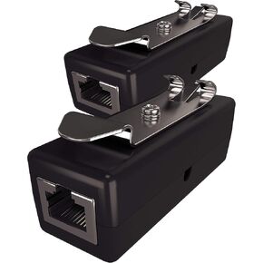 Ethernet Surge Protector (2 Pack) PoE+ Gigabit (with DIN Rail Mount Option) Gas Discharge Tube for Full Protection - RJ45 Lightning Suppressor - LAN Network CAT5/CAT6 Thunder Arrestor - Tupavco TP309
