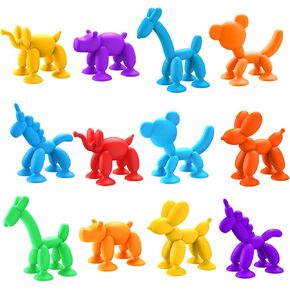 Bath Toys 6 PCS Suction Cup Toys Sensory Toys for Kids Ages 4-8 Boys Girls Stress Release Toys Travel Toys Suction Cup Toys Silicone (12)