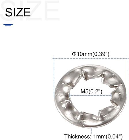 غسالات قفل نجمة داخلية للأسنان (M3x6mm) 100 قطعة، 304 غسالة قفل مسننة داخلية من الفولاذ المقاوم للصدأ - للتجديد، مثبتات المعدات الميكانيكية in Kuwait