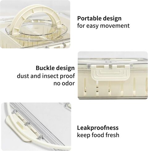 Yuroochii Divided Serving Tray with Handle - Lid & Removable Snack Box 8 Compartment Fruit Container Food Storage Snackle Lunch Organizer Fridge Platter Charcuterie Holder for Travel Candy Party Salad in Saudi Arabia
