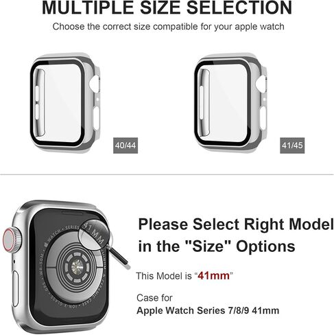2-Pack Case with Screen Protector for Apple Watch 40mm SE/6/5/4 | Gold and Silver - Polished plated finish with a bright metallic shine in Kuwait