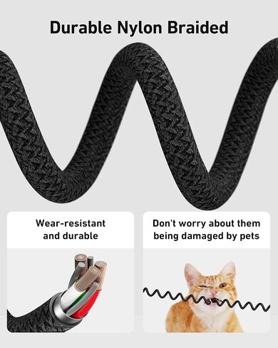 Coiled USB C to Lightning Cable 3FT, 2 in 1 iPhone 15 Charger Cord for Car Nylon Braided Multi Type C to TypeC Fast Charging Cables for iPhone 15 14 13 12 11 iPad, Samsung Galaxy Sony - 2Pack in Saudi Arabia
