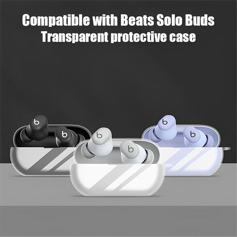 Compatible with Beats Solo Buds Case 2024, Premium Soft Silicone Protective Cover for Beats Solo Buds Protection Shockproof Cover Wireless Earbuds Headphone Accessories with Lanyard (Clear) in Saudi Arabia