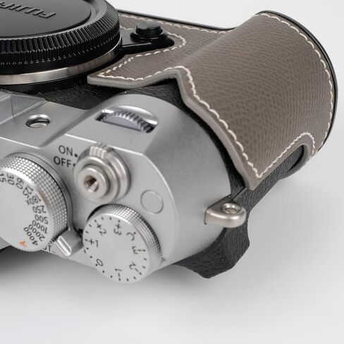 Uchandmade】 Handmade Genuine Leather Camera Half Case for Fujifilm X-T50/Fujifilm X-T50 Camera Case/Fujifilm X-T50 Case - Top Layer Cowhide Body + Metal Base Plate (37 Gold) in Kuwait