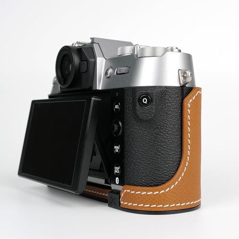 Uchandmade】 Handmade Genuine Leather Camera Half Case for Fujifilm X-T50/Fujifilm X-T50 Camera Case/Fujifilm X-T50 Case - Top Layer Cowhide Body + Metal Base Plate (37 Gold) in Kuwait