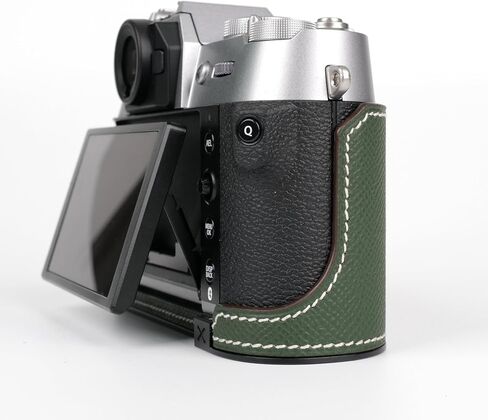 Uchandmade】 Handmade Genuine Leather Camera Half Case for Fujifilm X-T50/Fujifilm X-T50 Camera Case/Fujifilm X-T50 Case - Top Layer Cowhide Body + Metal Base Plate (37 Gold) in Kuwait