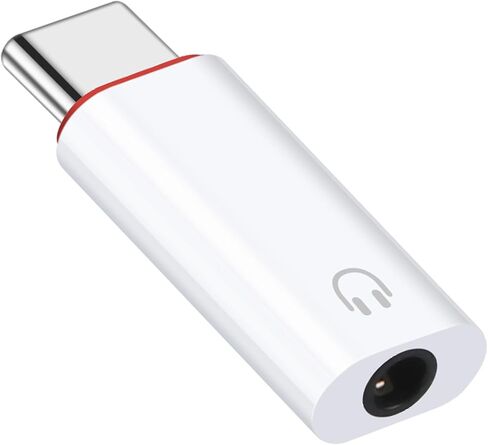 محول صوت HianDier USB C إلى 3.5 ملم محول سماعة رأس iPhone محول iPhone لمقبس سماعة الرأس متوافق مع iPhone 15 Pro Max/15 Pro/15 Samsung Galaxy S24/S23/S22/S21 Ultra iPad Pro Pixel 8-أبيض in Kuwait