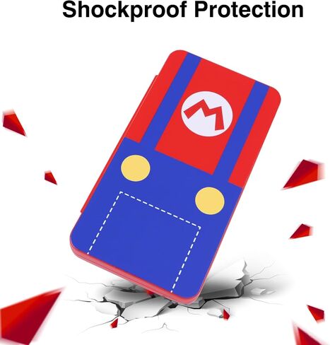 حافظة بطاقات ألعاب TIKOdirect للتبديل/بطاقات SD، تخزين 24 بطاقة ألعاب تبديل و48 بطاقة SD حامل محمول بغطاء صلب لطيف للغاية مع إغلاق مغناطيسي، أحمر in Saudi Arabia