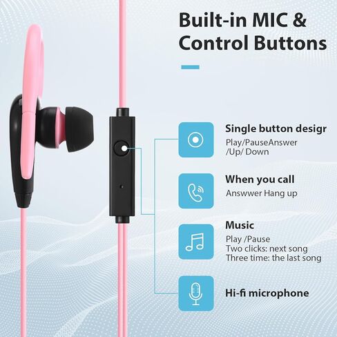 30 قطعة من سماعات الأذن السلكية الرياضية للجري من كونوهان، 30 قطعة، سماعات أذن سلكية بمقبس 3.5 ملم مع ميكروفون مقاوم للتعرق، ملفوف حول سماعات الرأس مع خطاف فوق الأذن، 5 ألوان in Kuwait