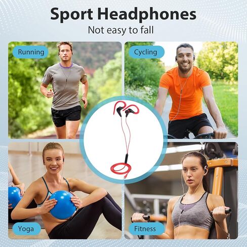 30 قطعة من سماعات الأذن السلكية الرياضية للجري من كونوهان، 30 قطعة، سماعات أذن سلكية بمقبس 3.5 ملم مع ميكروفون مقاوم للتعرق، ملفوف حول سماعات الرأس مع خطاف فوق الأذن، 5 ألوان in Kuwait