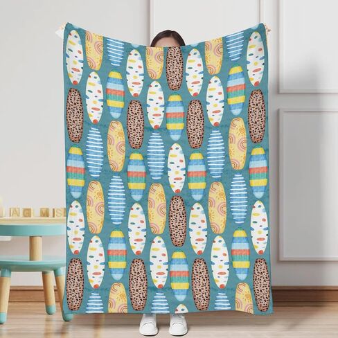 Boho Surfboard Baby Blankets for Boys Girls Beach Surfing Soft Flannel Swaddle Blankets Colorful Surfboard Receiving Blanket Newborn Nursery Toddler Bed Blanket Crib Cover Playmat Blue 30x40 in Saudi Arabia