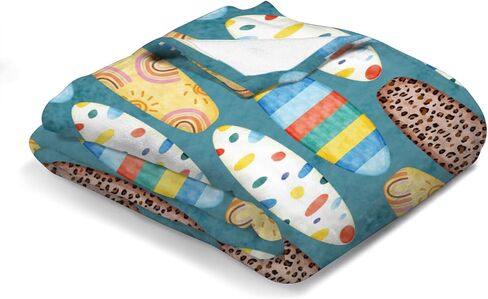 Boho Surfboard Baby Blankets for Boys Girls Beach Surfing Soft Flannel Swaddle Blankets Colorful Surfboard Receiving Blanket Newborn Nursery Toddler Bed Blanket Crib Cover Playmat Blue 30x40 in Saudi Arabia