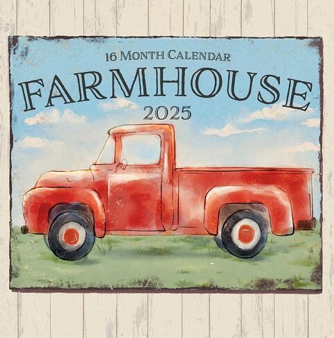 Farmhouse 2023 Hangable Wall Calendar,12"x24" Open,Vintage Farmers Market Signs,Shabby Chic Farm Photography House Decor,Sturdy & Thick Beautiful Large Full Page 16 Months For Organizing & Planning in Kuwait