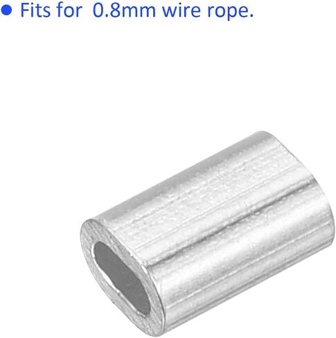 100 Pack Aluminum Crimping Loop Sleeve Oval - 1mm Wire Rope Fastener Apply for Garden Fence (5mm) in Saudi Arabia