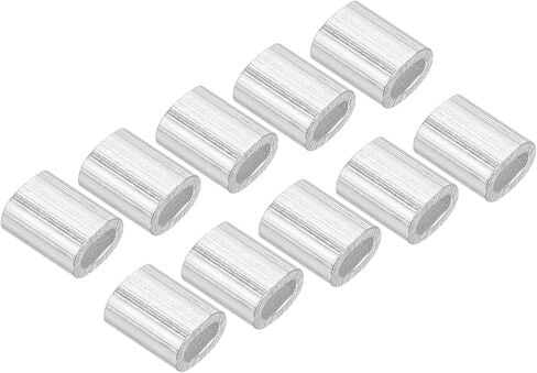 100 Pack Aluminum Crimping Loop Sleeve Oval - 1mm Wire Rope Fastener Apply for Garden Fence (5mm) in Saudi Arabia