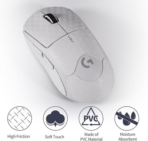 شريط ماوس 2 في 1 مقاوم للعرق + زلاجات ماوس لجلد الفأر Logitech G Pro X Superlight ملصق مضاد للانزلاق ومنزلق متين وأقدام فأرة ناعمة تتحرك بسرعة وطائرات شراعية سوداء in Saudi Arabia