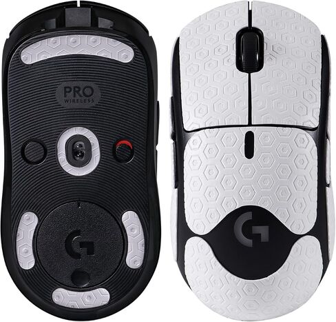 2 in 1 Sweat-Resistant Mouse Grip Tape + Mouse Skates for Logitech G Pro X Superlight Mouse Skin Pre-Cut Anti-Slip Sticker and Durable Slider Smooth Mouse Feet Fast Move Black Gliders in Saudi Arabia