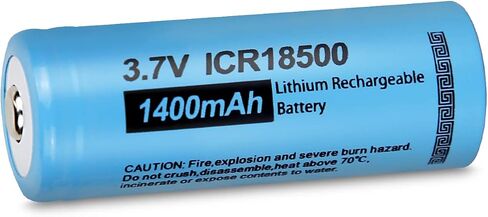 بطاريات ليثيوم أيون ICR18500 قابلة لإعادة الشحن بقدرة 3.7 فولت 1400 مللي أمبير في الساعة مع سطح مسطح للمصباح اليدوي وإضاءة الحديقة الشمسية (4 قطع) (ليست بطاريات بحجم AA وAAA) in Saudi Arabia